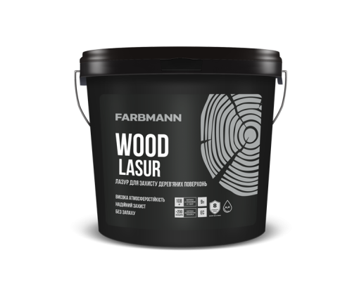 Лазур для захисту зовнішніх дерев’яних поверхонь Kolorit Farbmann Wood Lasur база EC, 9,0л