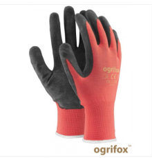 Рукавиці Ogrifox помаранчево-чорні латексні OX-LATEKS