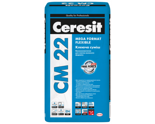 Клей для великофоматної плитки високоеластичний Ceresit (Церезіт) CM 22 Mega format flexible 25 кг