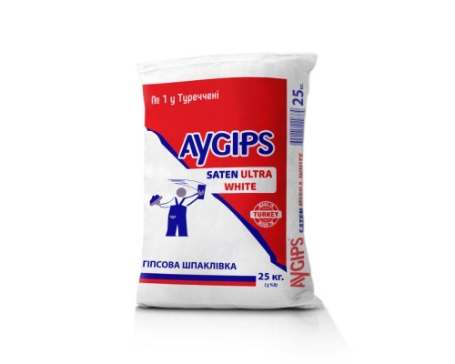 Шпаклівка гіпсова фінішна AYGIPS SATEN ULTRA WHITE 25 кг (Турція)