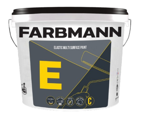 Гумова фарба для внутрішніх і зовнішніх робіт FARBMANN Е Elastic Multi Surface Paint база C, 14л