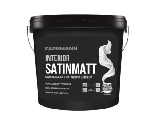 Фарба інтер'єрна матова з сатиновим блиском Kolorit Farbmann interior SATINMATT база А, 9л