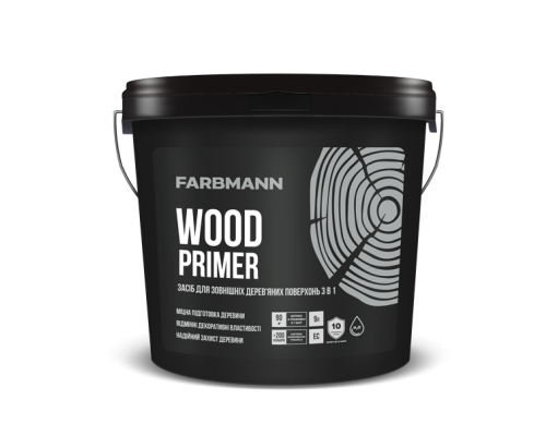 Грунт, морилка, антисептик "3 в 1" для дерев'яних поверхонь Kolorit Farbmann Wood Primer база EC 9л